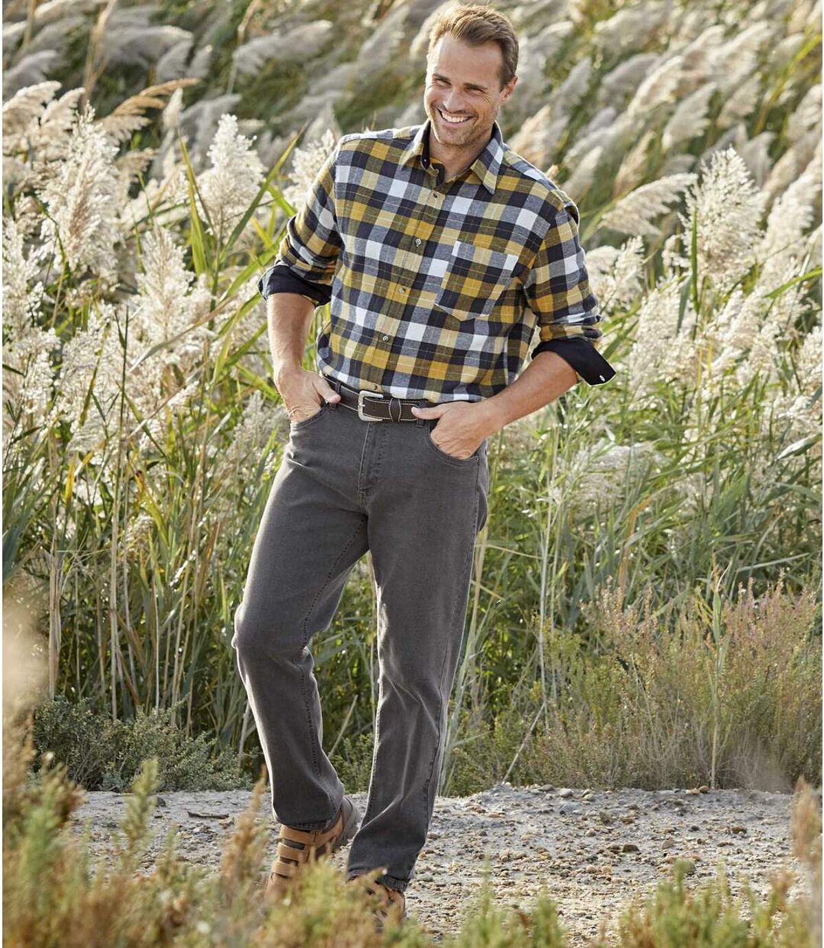 Pohodlné strečové džíny rovného střihu Atlas For Men