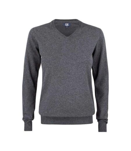 Womens/ladies Oakville Knitted Sweatshirt Anthracite Melange Cutter & Buck