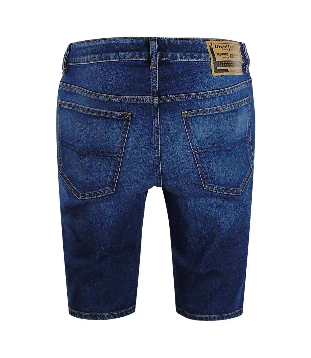 Mens Cotton Denim Shorts Blue Denim Diesel-2