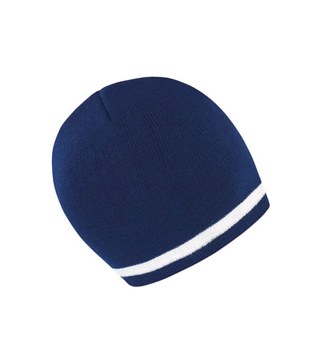Bonnet National Adulte Bleu Marine Blanc Result Winter Essentials-2