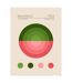 Emel Tunaboylu Bauhaus Yesil Daire Print (Beige/Green/Pink) (50cm x 40cm)