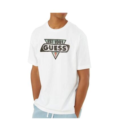 T-shirt Blanc Homme Guess Ovrszd Racer - S