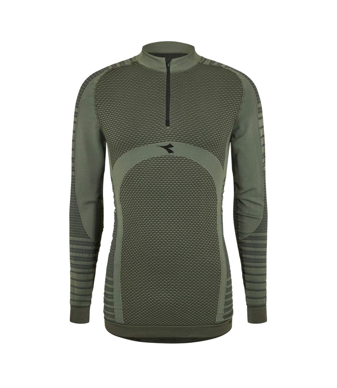 Mens Quarter Zip Long-sleeved Top Green Diadora-1