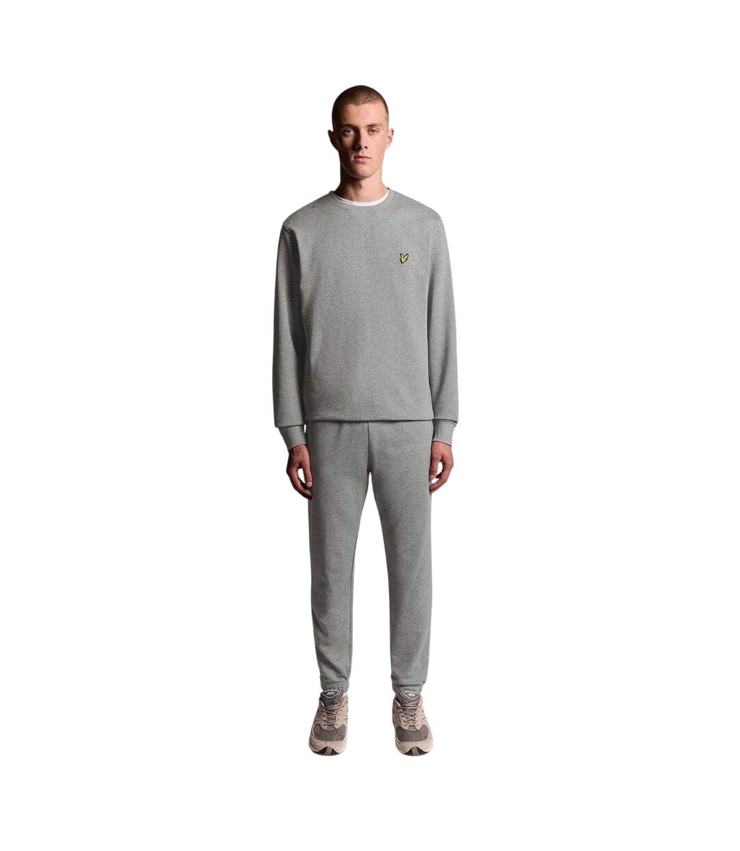 Mens Fleece Elasticated Hem Joggers Grey Marl Lyle & Scott-4