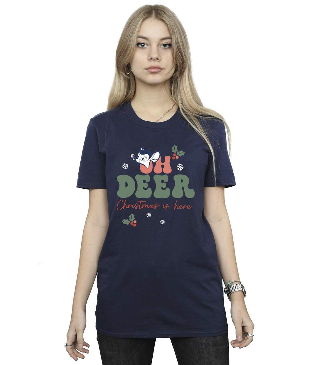 Disney Femme/Ladies Bambi Oh Deer Cotton Boyfriend T-Shirt (Bleu marine) - UTBI47790-2