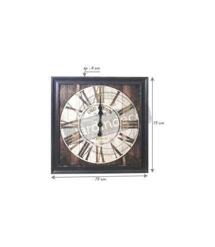 Horloge carrée en bois vintage