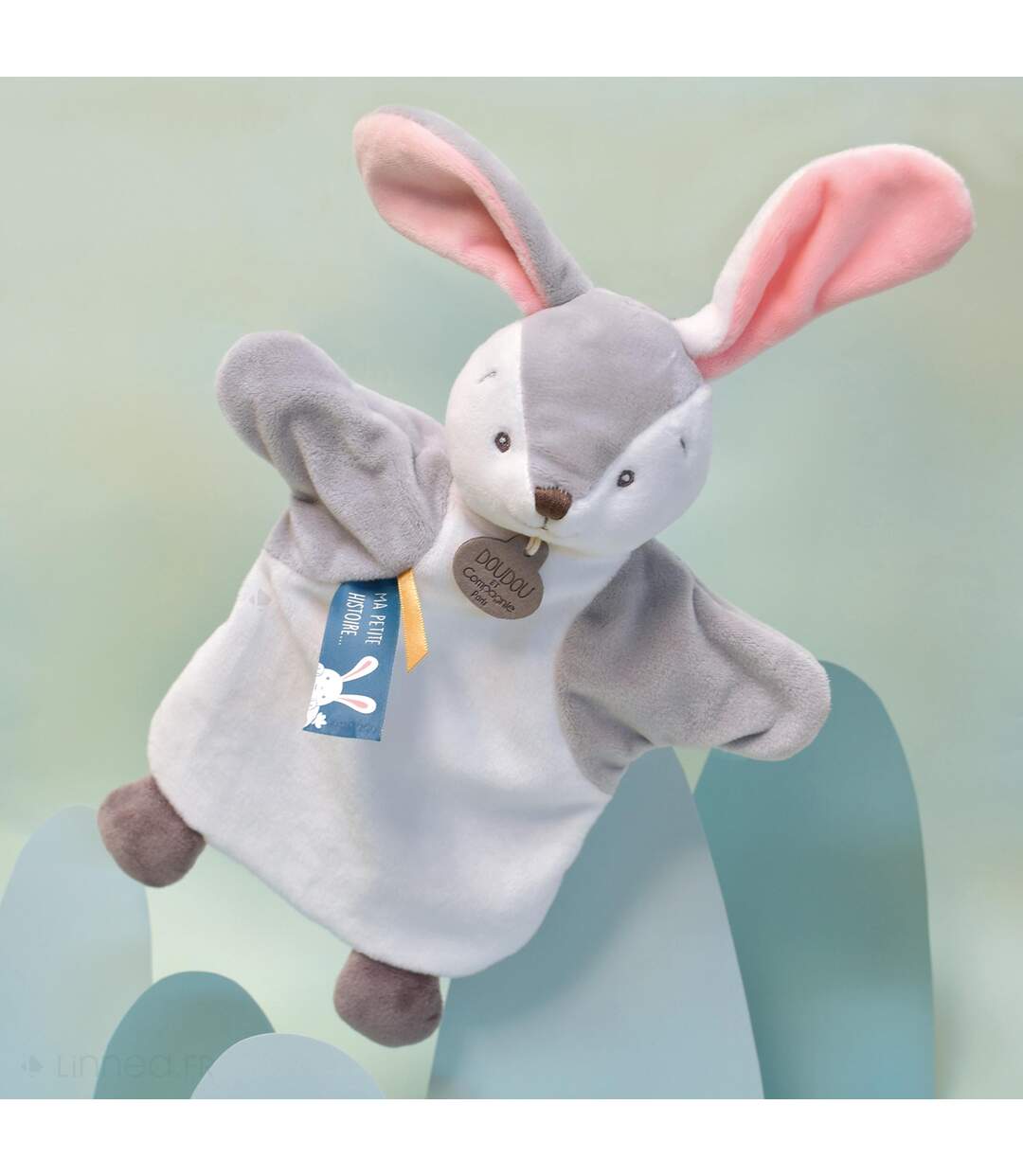 Doudou polyester 2 en 1 collection LES MARIONNETTES Lapin-2