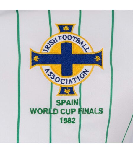 Mens 1982 World Cup Retro Collared T-shirt White Northern Ireland FA