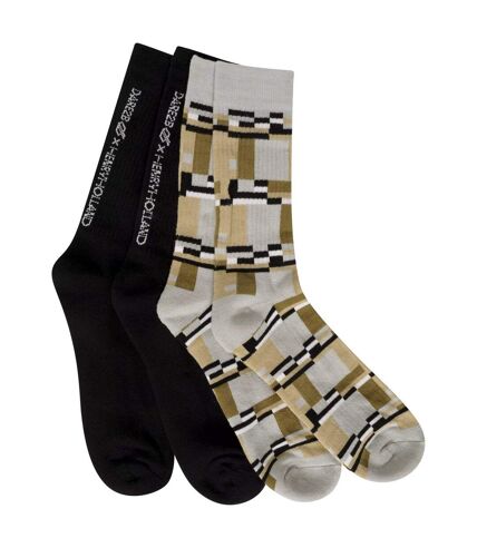 Dare 2B Unisex Adult Henry Holland Socks Set (Pack of 2) (Black/Beige/Gray) - UTRG8277