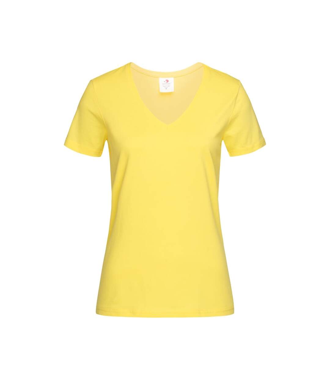 T-shirt col v femme jaune Stedman