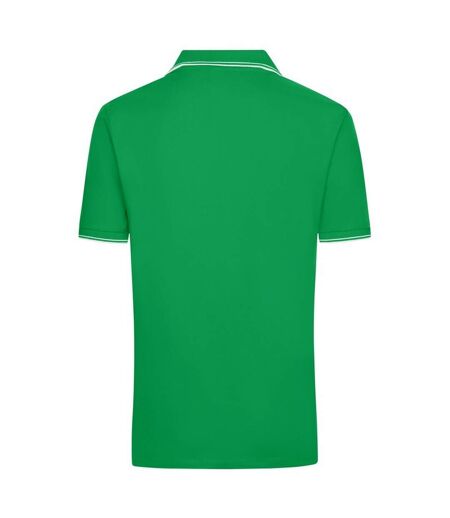 Polo Homme Vert Sombre Blanc James And Nicholson