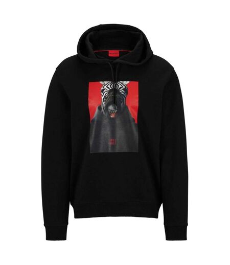 Mens Zebra Hoodie Black Hugo