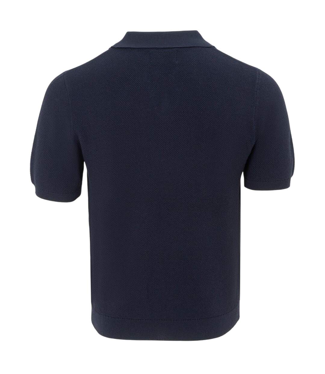 Mens Textured Collared Polo Shirt Blue Firetrap-2