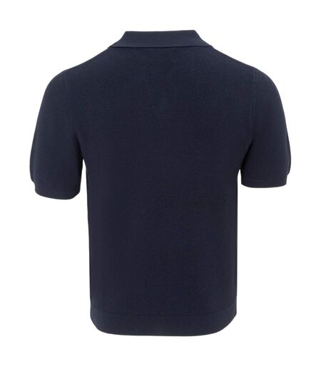 Mens Textured Collared Polo Shirt Blue Firetrap