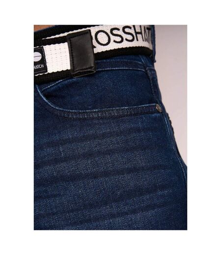 Crosshatch Mens Reestier Denim Shorts (Dark Wash) - UTBG514