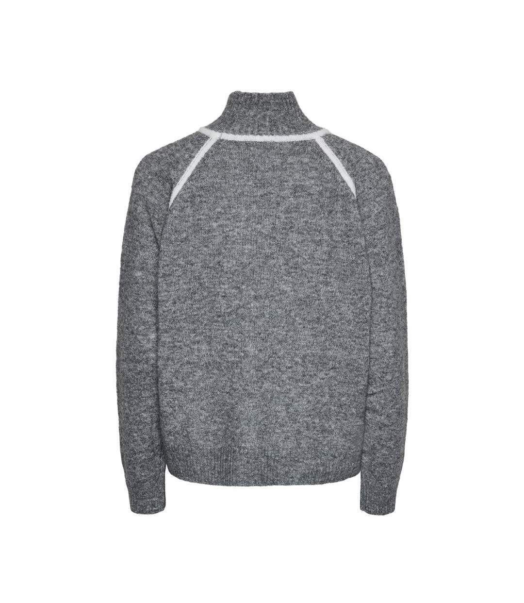 Pull gris/blanc femme pieces lola-2
