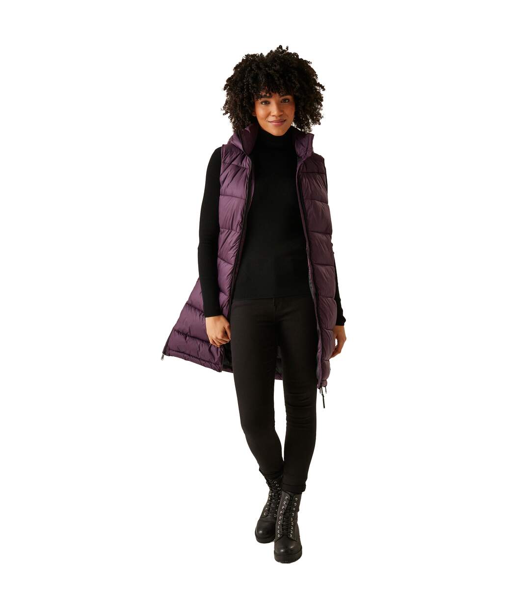 Womens/ladies Ganella Long Length Gilet Deep Plum Regatta-1
