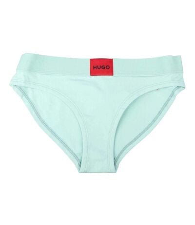 Womens/ladies Logo Label Briefs Green Red Hugo