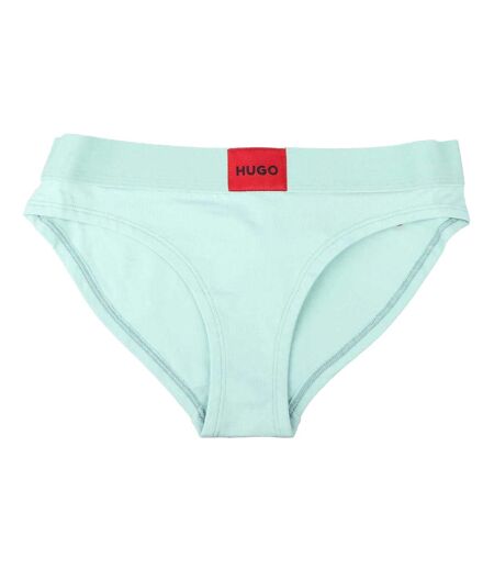 Womens/ladies Logo Label Briefs Green Red Hugo