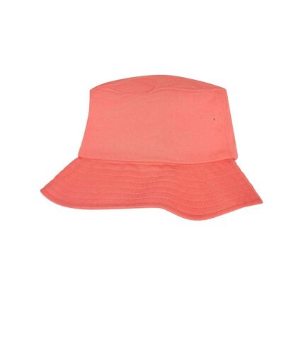 Flexfit By Yupoong Adults Unisex Cotton Twill Bucket Hat (Spiced Coral)