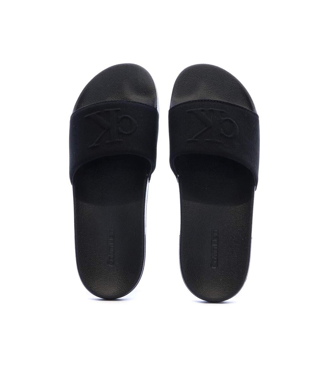 Claquettes noires homme calvin klein jeans slide-3