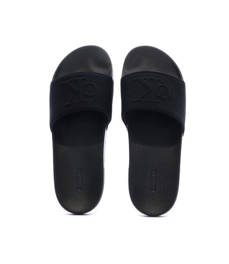 Claquettes noires homme calvin klein jeans slide