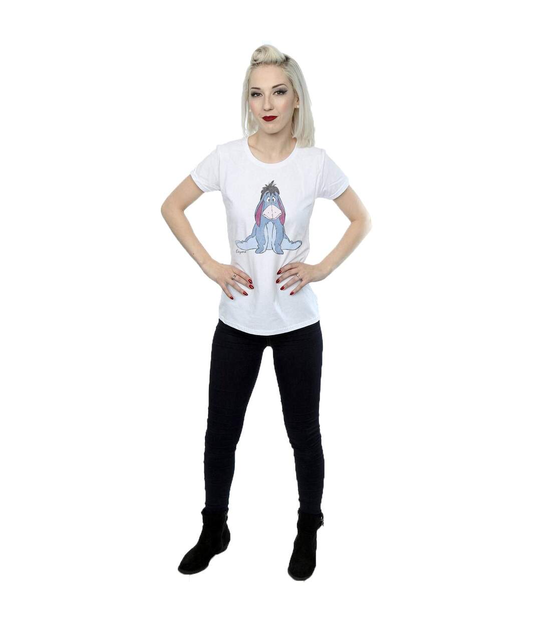 Disney T-shirt en coton Winnie The Pooh Classic Eeyore Femme/Ladies (Blanc) - UTBI44782-4
