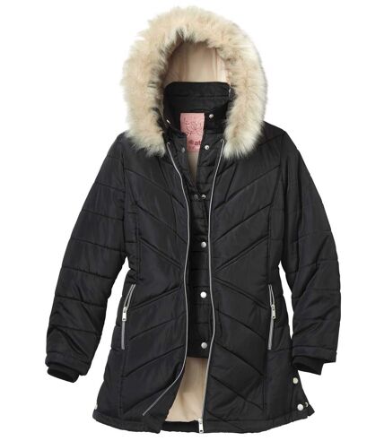 Manteau matelassé grand froid isolant et déperlant femme - noir