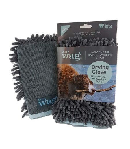 Brosse à gants pour chiens taille unique gris / bleu Henry Wag