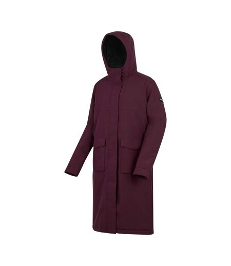 Womens/ladies Yarli Longline Waterproof Jacket Fig Black Regatta
