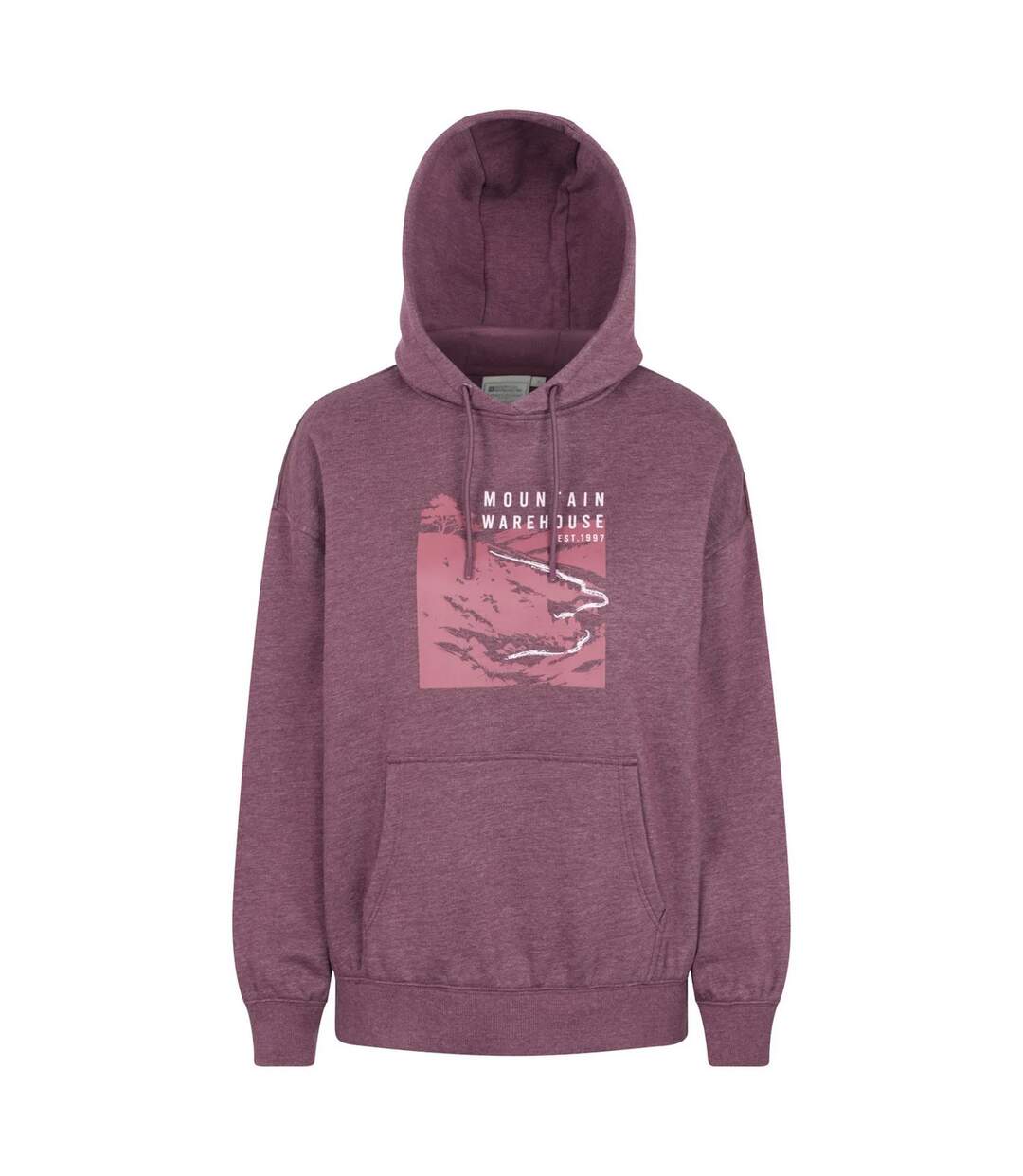 Womens/ladies Winding Trek Relaxed Fit Hoodie Burgundy Mountain Warehouse-1