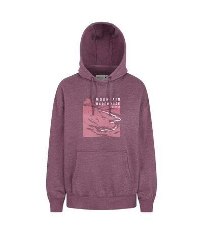 Womens/ladies Winding Trek Relaxed Fit Hoodie Burgundy Mountain Warehouse