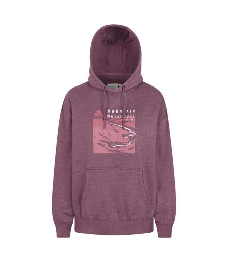 Womens/ladies Winding Trek Relaxed Fit Hoodie Burgundy Mountain Warehouse