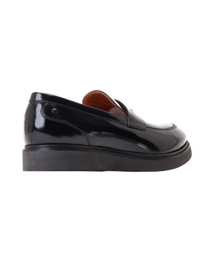 Mens Sid Leather Penny Loafers Black Base London