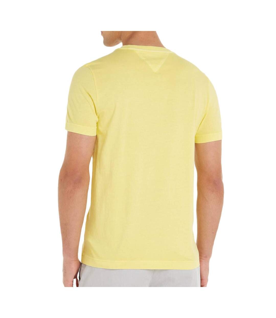 T-shirt jaune homme tommy hilfiger garment dye chest - m-2