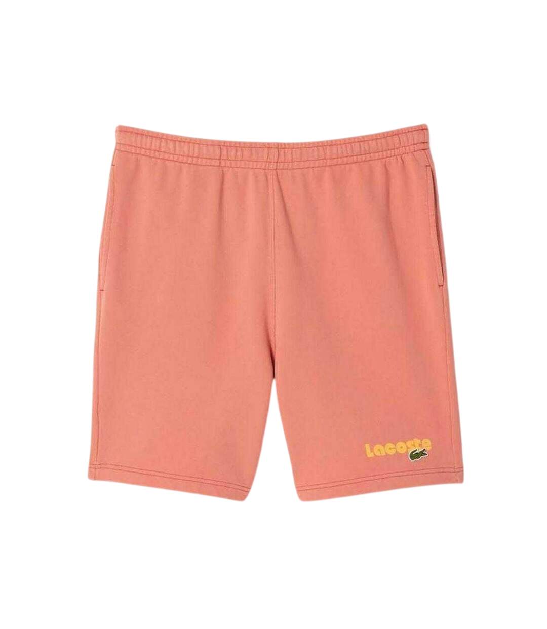 Mens Organic Cotton Graphic Print Shorts Red Faded Lacoste-1