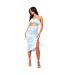Robe Mi-longue Motif/style Découpé Femme Bleu Missy Empire-1