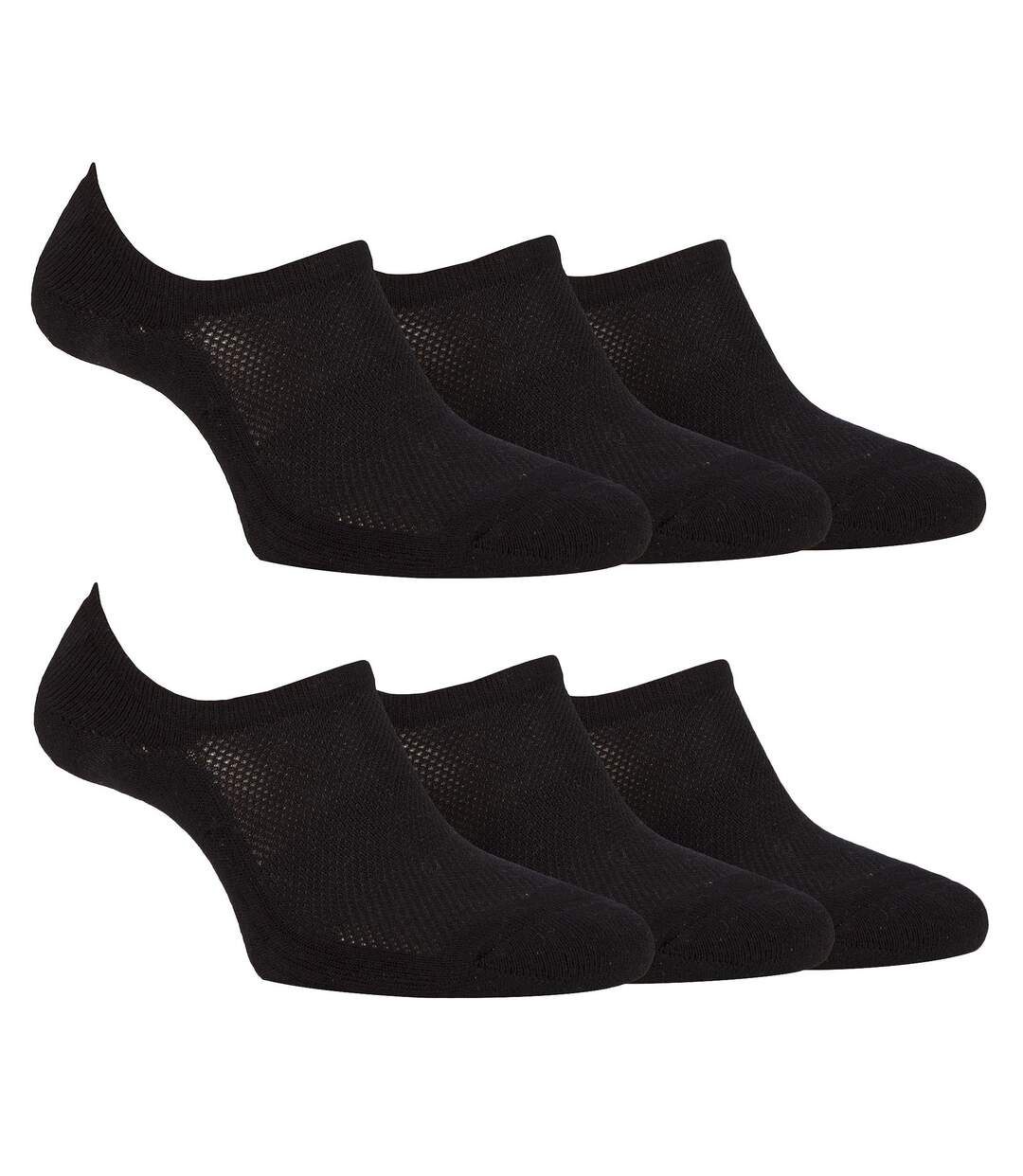 Ladies 6 Pack Bamboo No Show Socks | Invisible Socks with Heel Grip-3