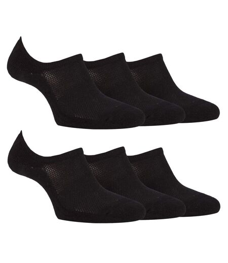 Ladies 6 Pack Bamboo No Show Socks | Invisible Socks with Heel Grip