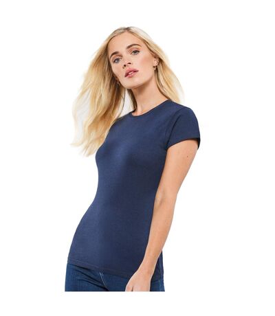 Womens/ladies T-shirt Navy Casual Classic