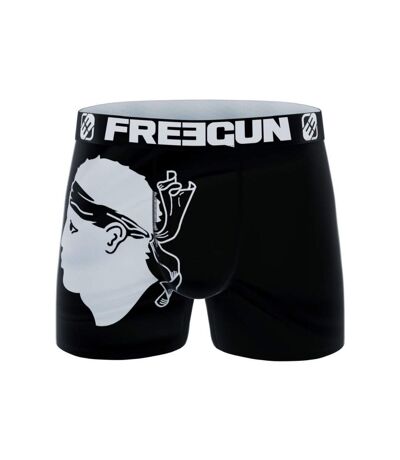 FREEGUN Boxer Homme Microfibre CORA5 Noir Blanc