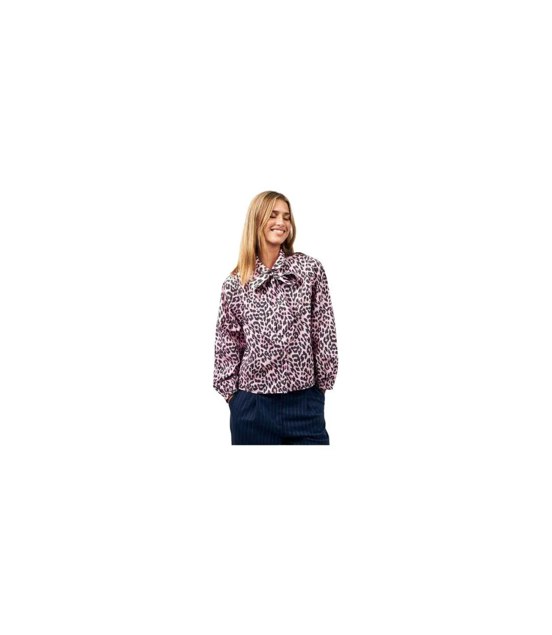 Chemise Motif/style Léopard Ellie Femme Rose Clair Lollys Laundry-1