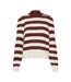 Pull rayures bordeaux/blanc femme vero moda melya-1