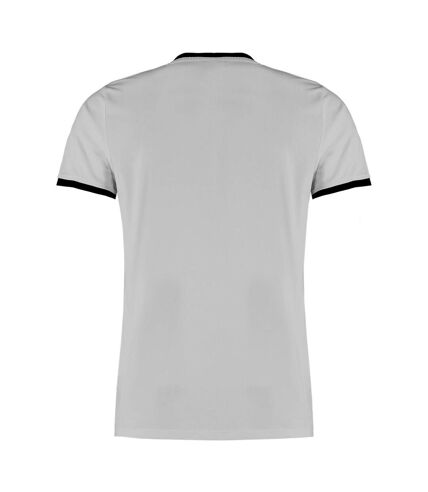 Kustom Kit Mens Ringer T-Shirt (Light Grey/Black Marl)