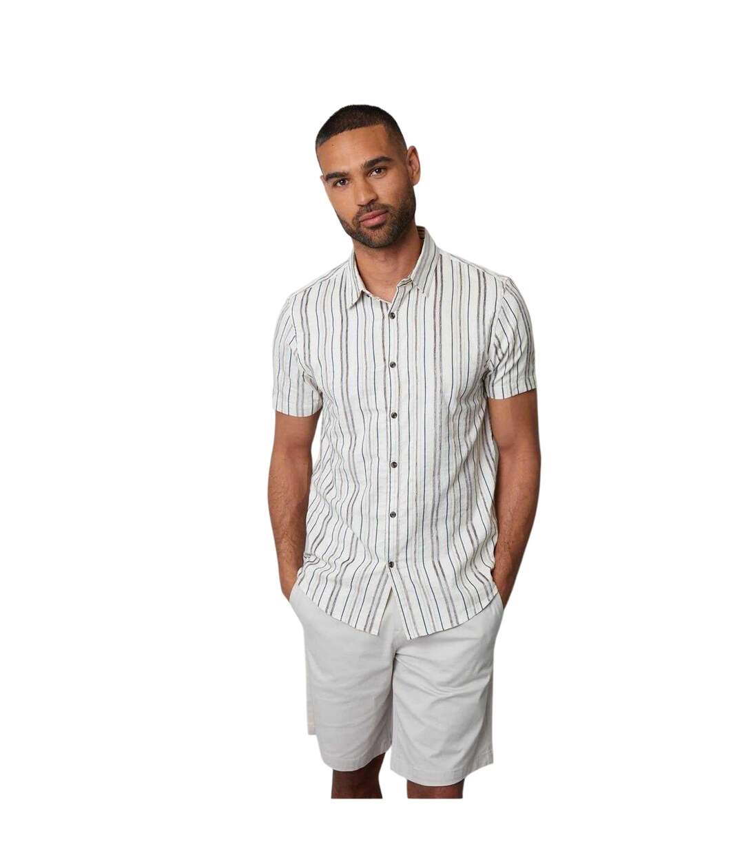Chemise Motif/style À Rayures Brownhill Homme Crème Threadbare-2