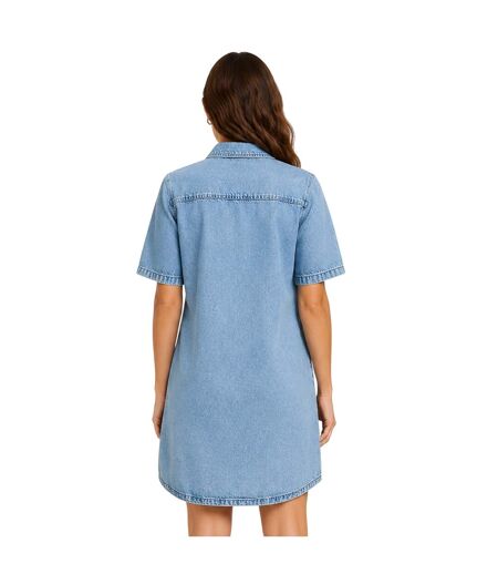 Womens/ladies Denim Shirt Dress Light Blue Noisy May