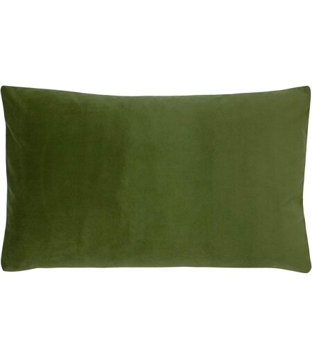 Sunningdale velvet rectangular cushion cover 30cm x 50cm olive Evans Lichfield