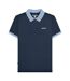 Mens ss25 gingham big & tall polo shirt navy Lambretta-1