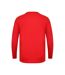 Mens Waffle Long-sleeved T-shirt Red Fabric-2