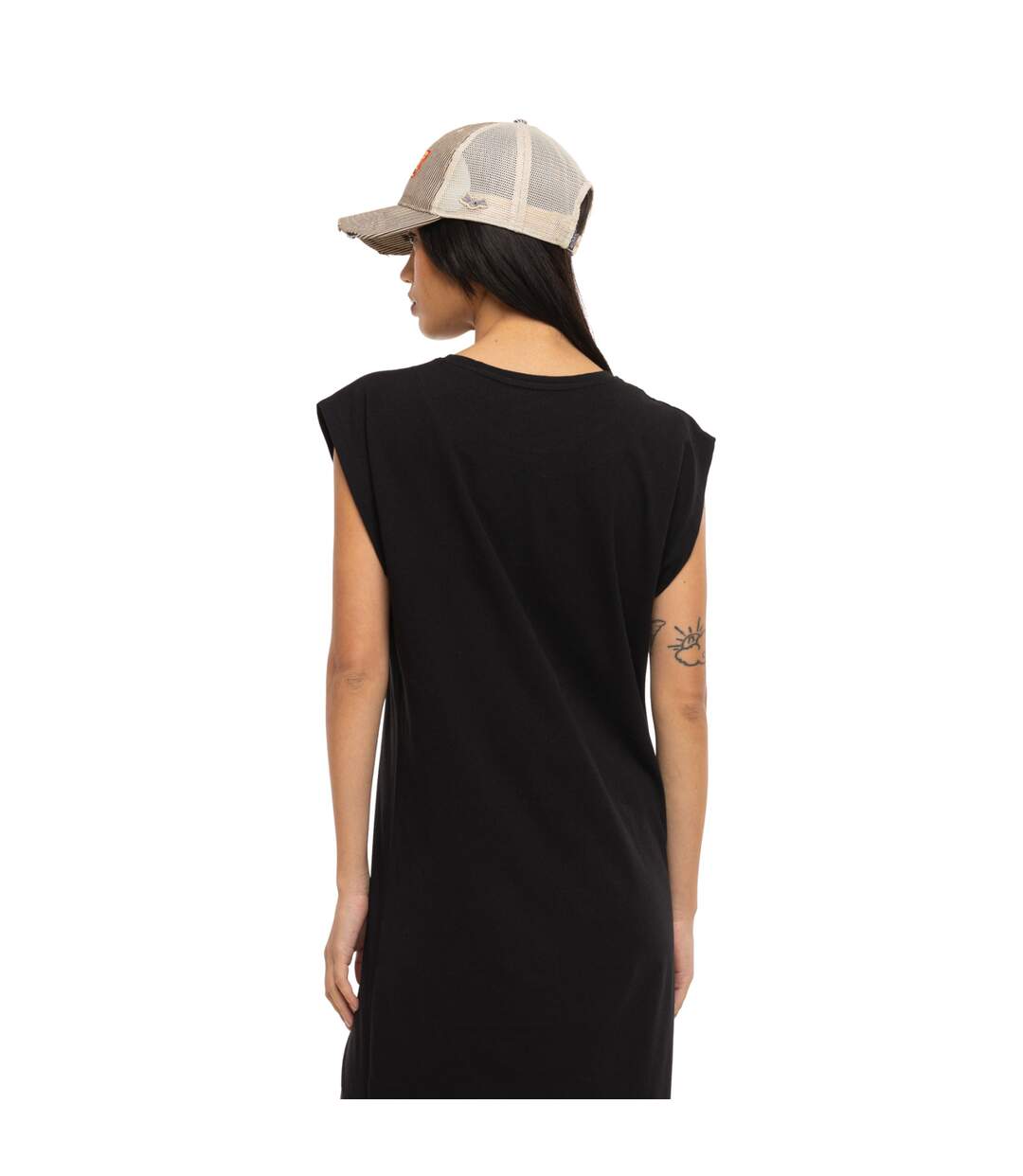 Robe longue col rond sans manches avec print devant South Vondutch-3
